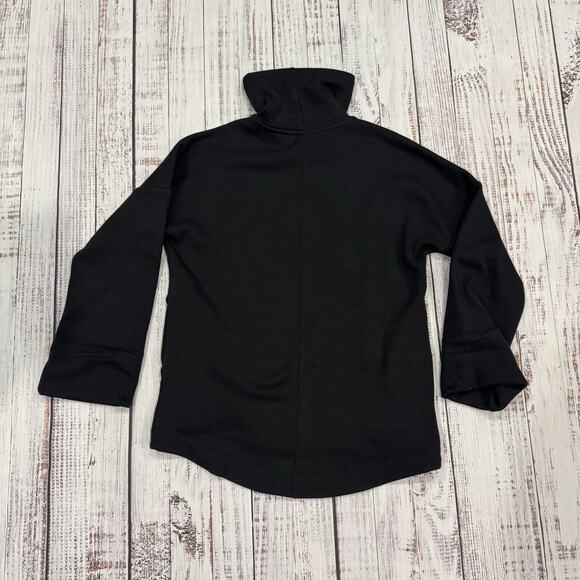 Athleta Cozy Karma Twist Neck Sweatshirt XS Black Fleece - Picture 2 of 10